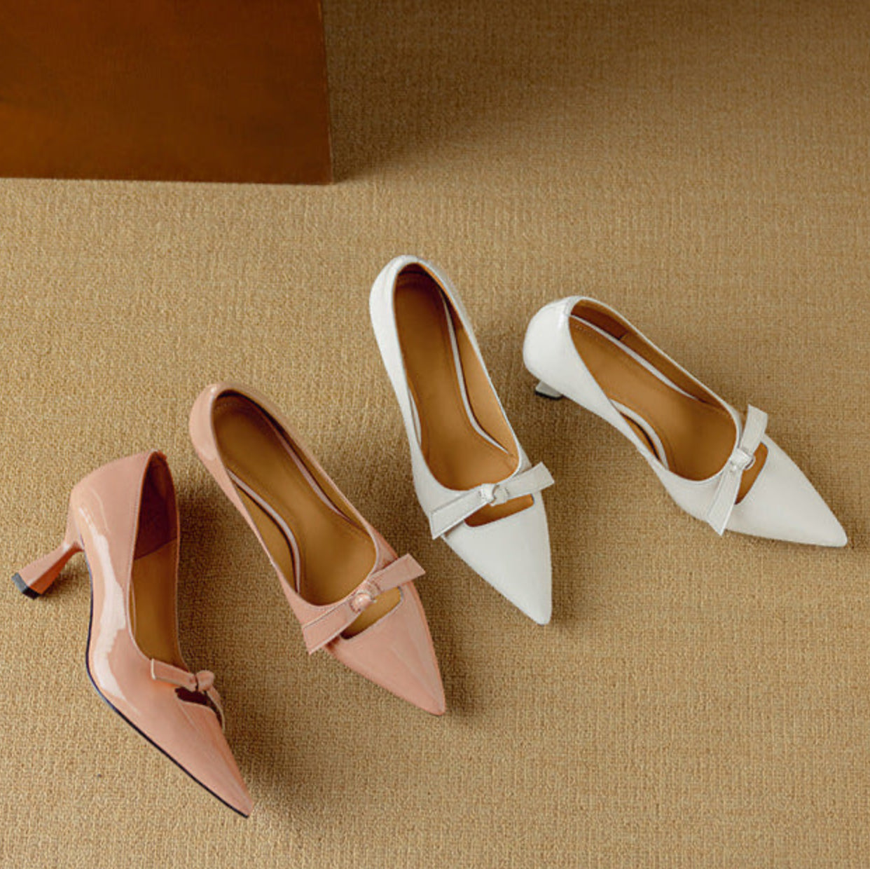 Elaine | Patent Leather Bow Heels