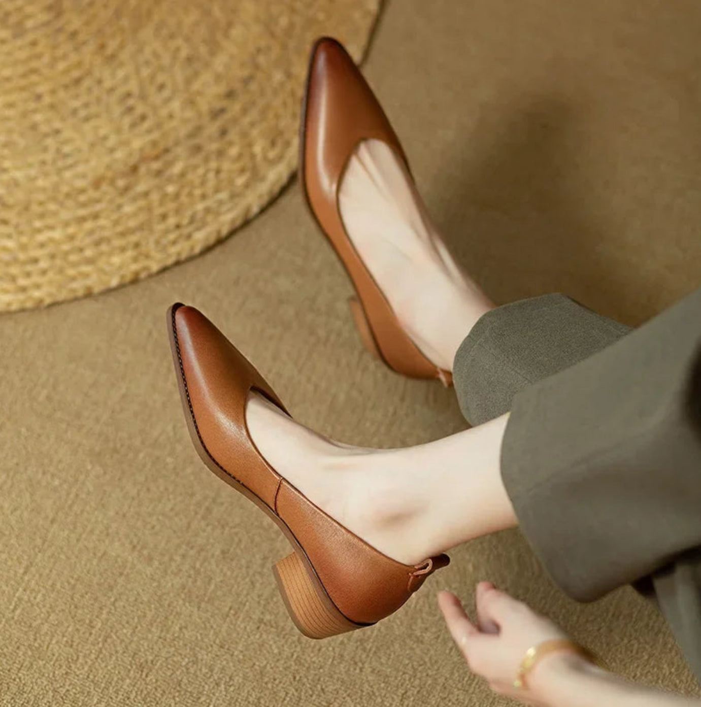 Helen | Classic Square Heel Shoes
