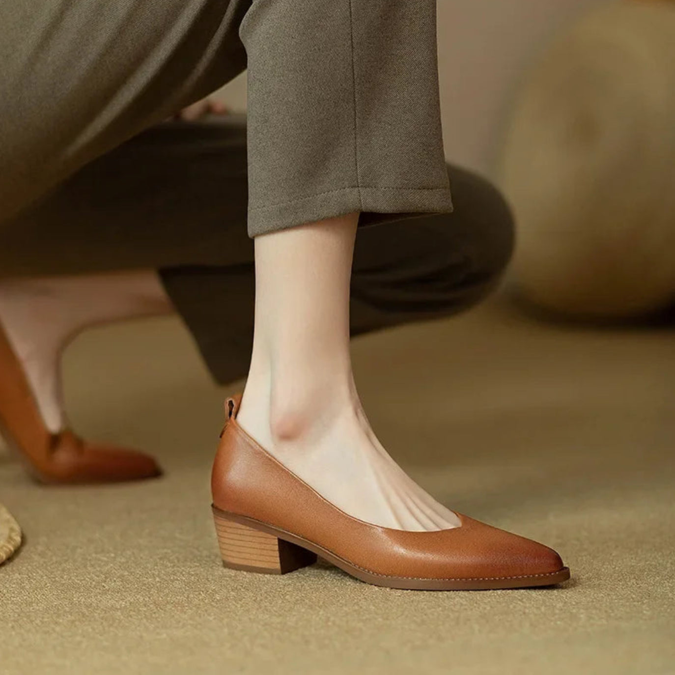 Helen | Classic Square Heel Shoes