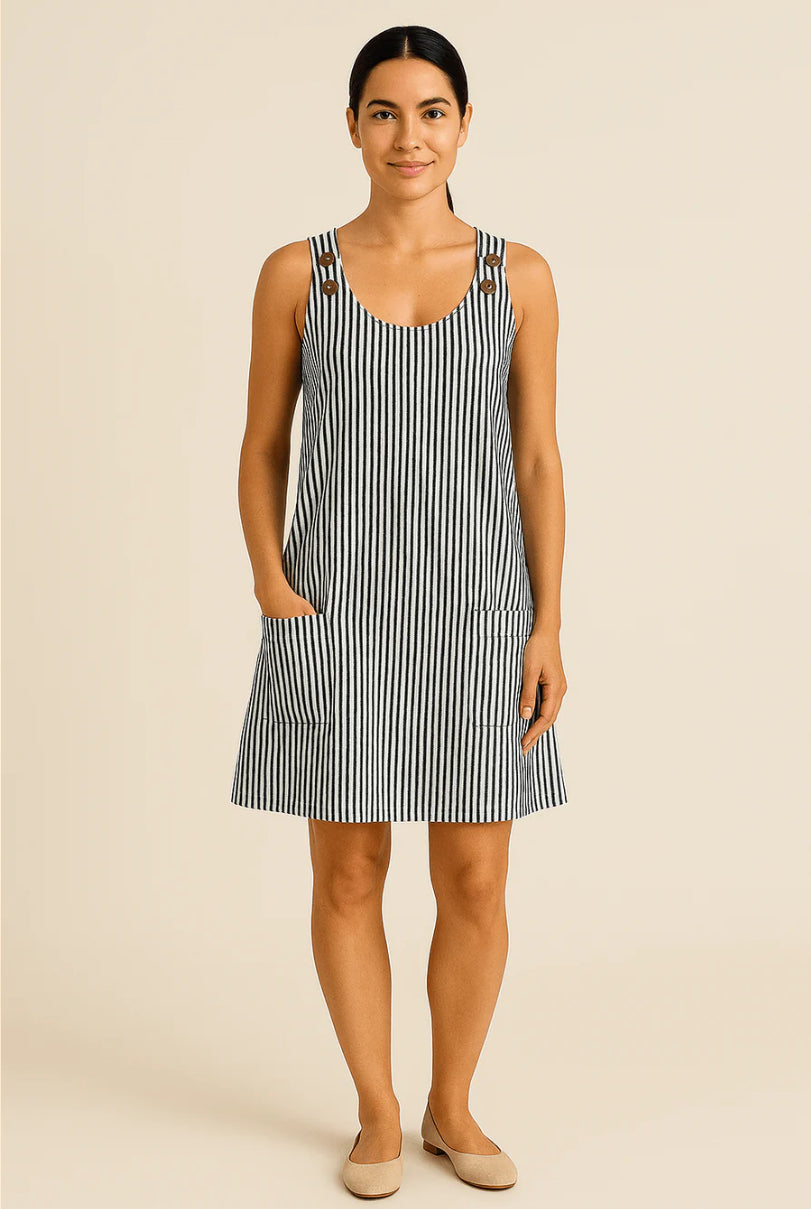Brianna | Sleeveless Summer Dress with Nautical Style