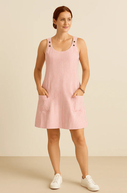 Brianna | Sleeveless Summer Dress with Nautical Style
