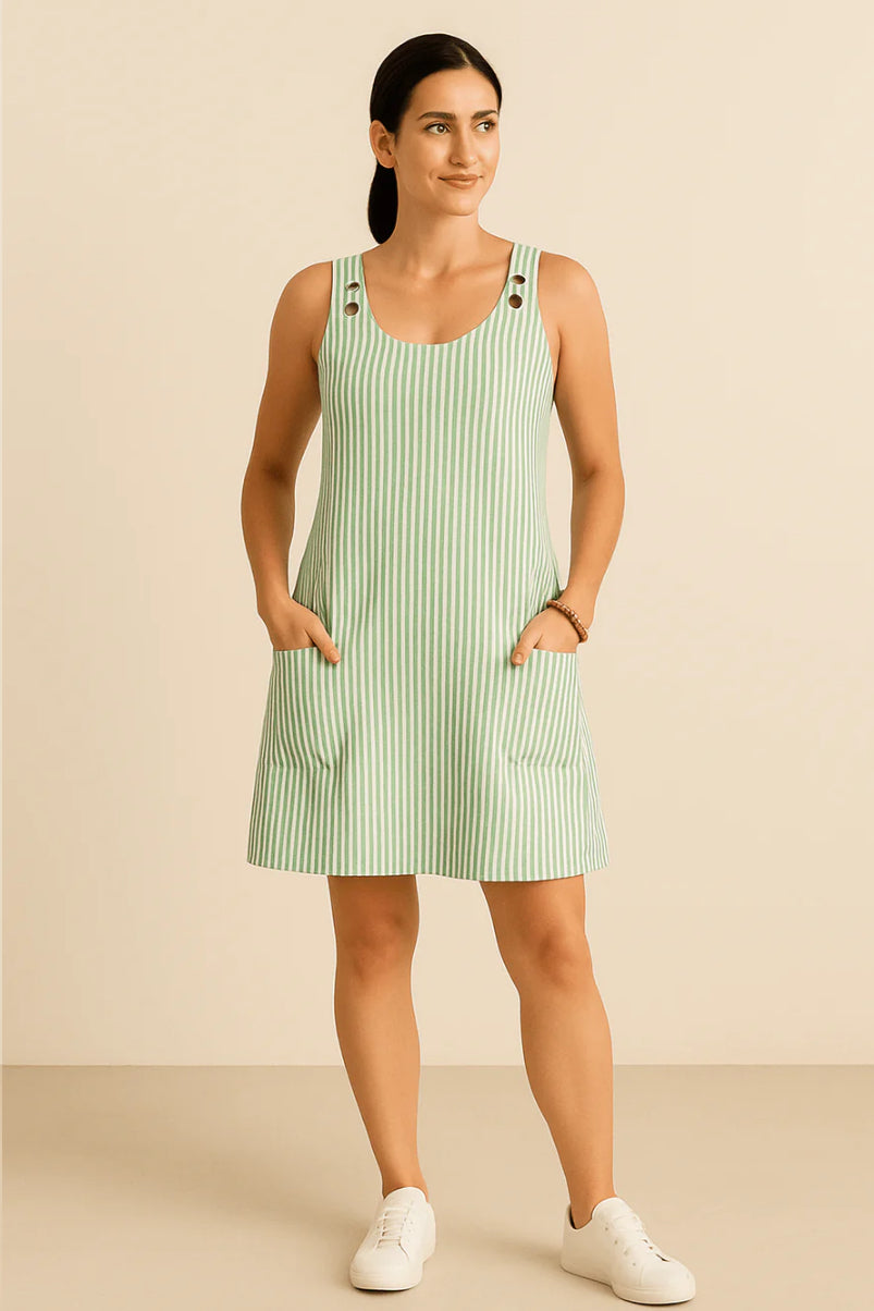 Brianna | Sleeveless Summer Dress with Nautical Style