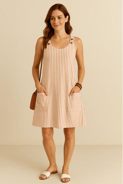 Brianna | Sleeveless Summer Dress with Nautical Style