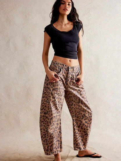 Edith | Comfortable Leopard Print Trousers 