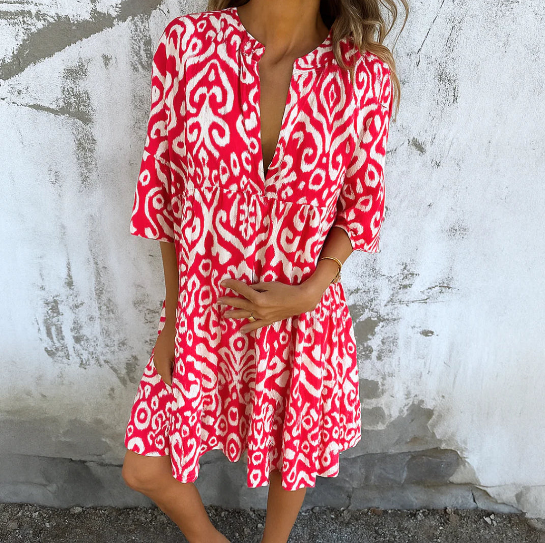 SHAFFER - ELEGANT DRESS WITH V-NECK