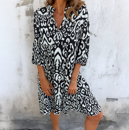 SHAFFER - ELEGANT DRESS WITH V-NECK