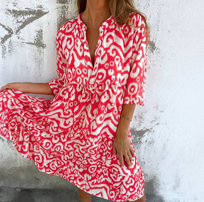 SHAFFER - ELEGANT DRESS WITH V-NECK