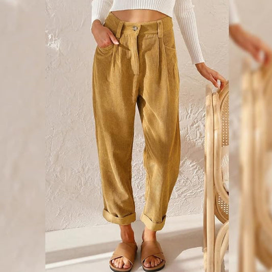 MANDY | COMFORTABLE HIGH-WAIST CORDUROY PANTS 