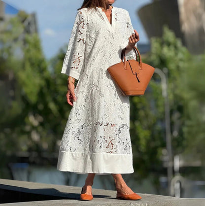 Elowen – Dahlia Embroidered Midi Dress 