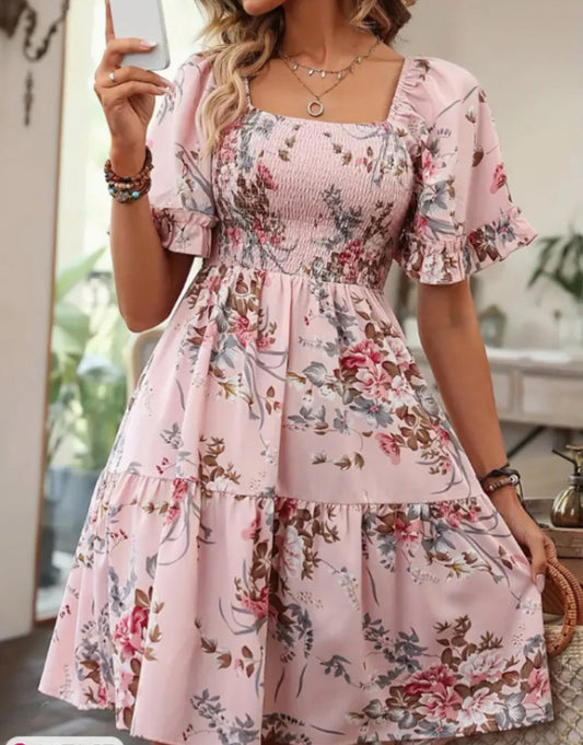 Celestia-Bloom™ | Charming Vintage Floral Dress