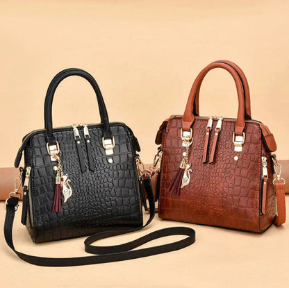 BELEN - LUXURY LEATHER BAG WITH CROCODILE PRINT