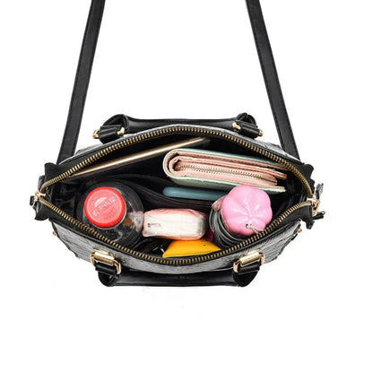 BELEN - LUXURY LEATHER BAG WITH CROCODILE PRINT