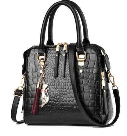 BELEN - LUXURY LEATHER BAG WITH CROCODILE PRINT