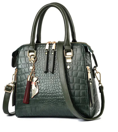 BELEN - LUXURY LEATHER BAG WITH CROCODILE PRINT
