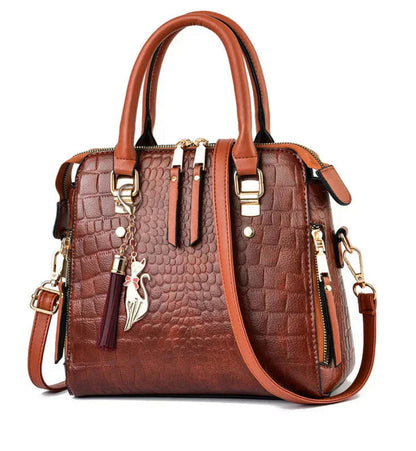 BELEN - LUXURY LEATHER BAG WITH CROCODILE PRINT