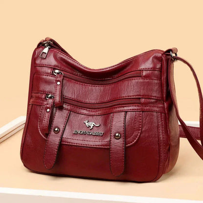 Wren - Retro Handbag with Multiple Pockets in Elegant Faux Leather