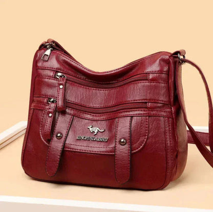 Wren - Retro Handbag with Multiple Pockets in Elegant Faux Leather
