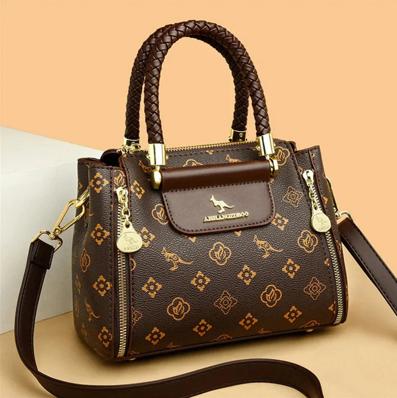 Sage - Large capacity designer handbag in vegan leather