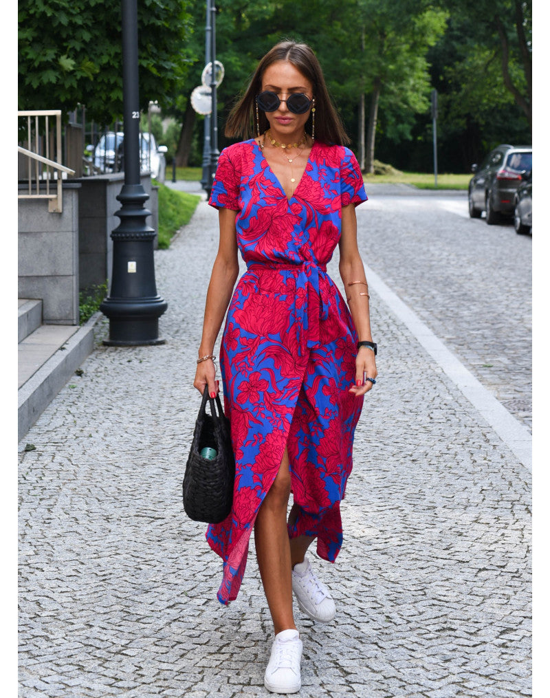 Amelie™ | Floral Wrap Midi Dress