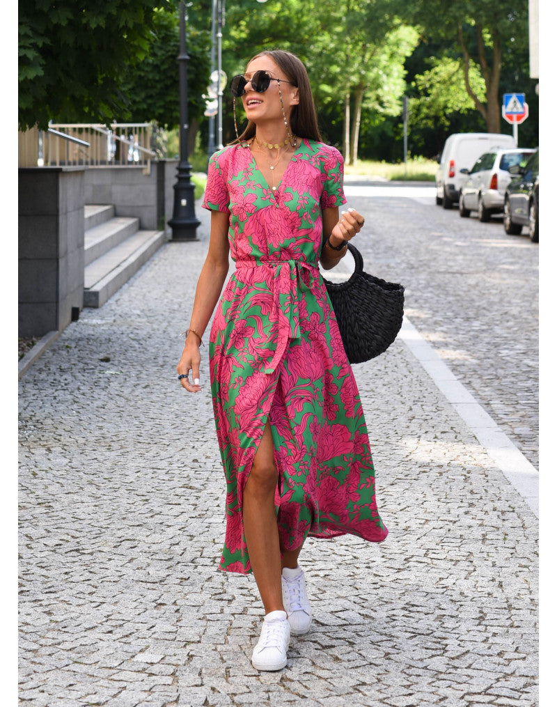 Amelie™ | Floral Wrap Midi Dress