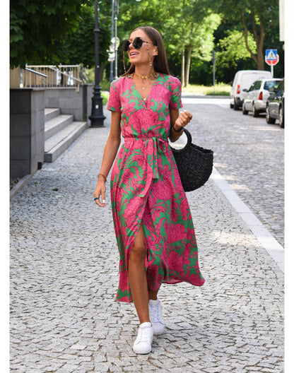 Amelie™ | Floral Wrap Midi Dress