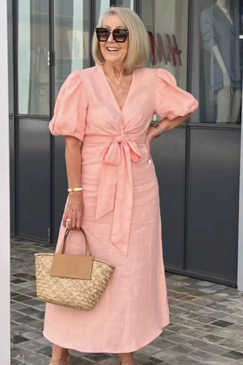 SERENA™ - LIGHTWEIGHT V-NECK DRESS