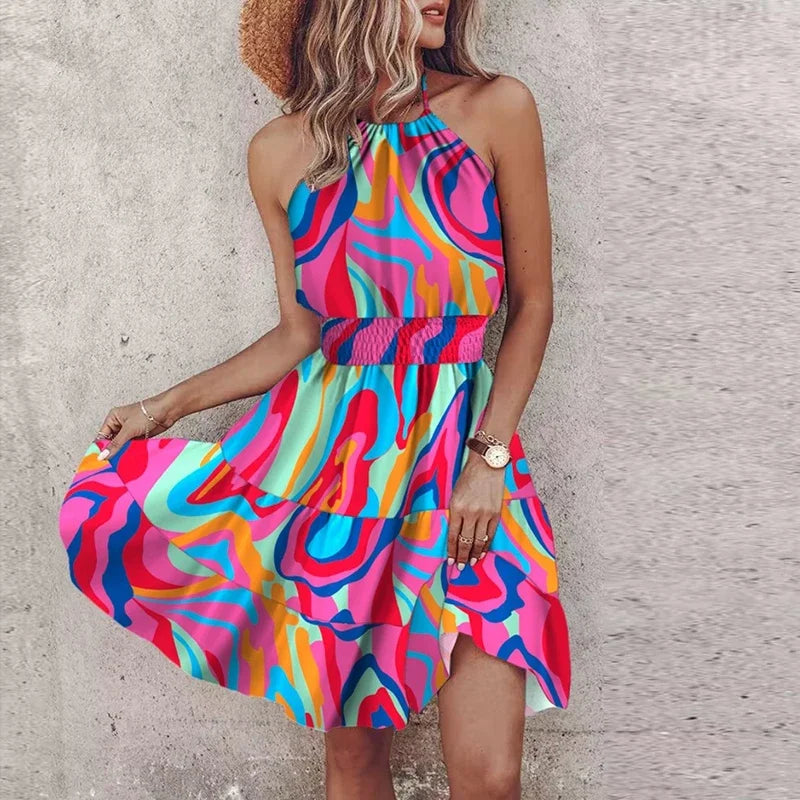 Adrianna™ - PRINTED MINI DRESS WITH ELEGANT DESIGN