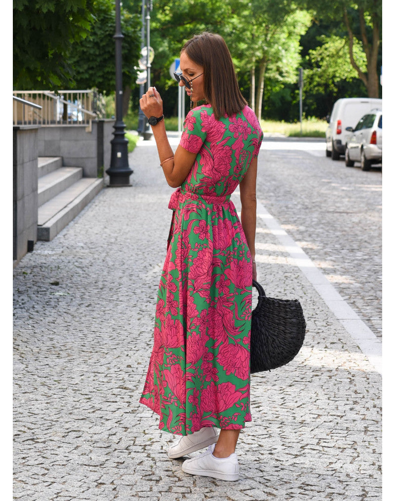 Amelie™ | Floral Wrap Midi Dress
