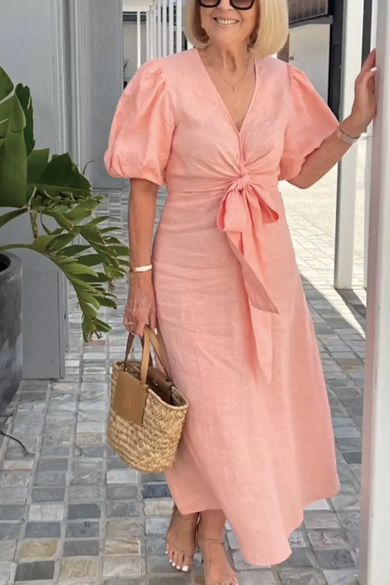 SERENA™ - LIGHTWEIGHT V-NECK DRESS