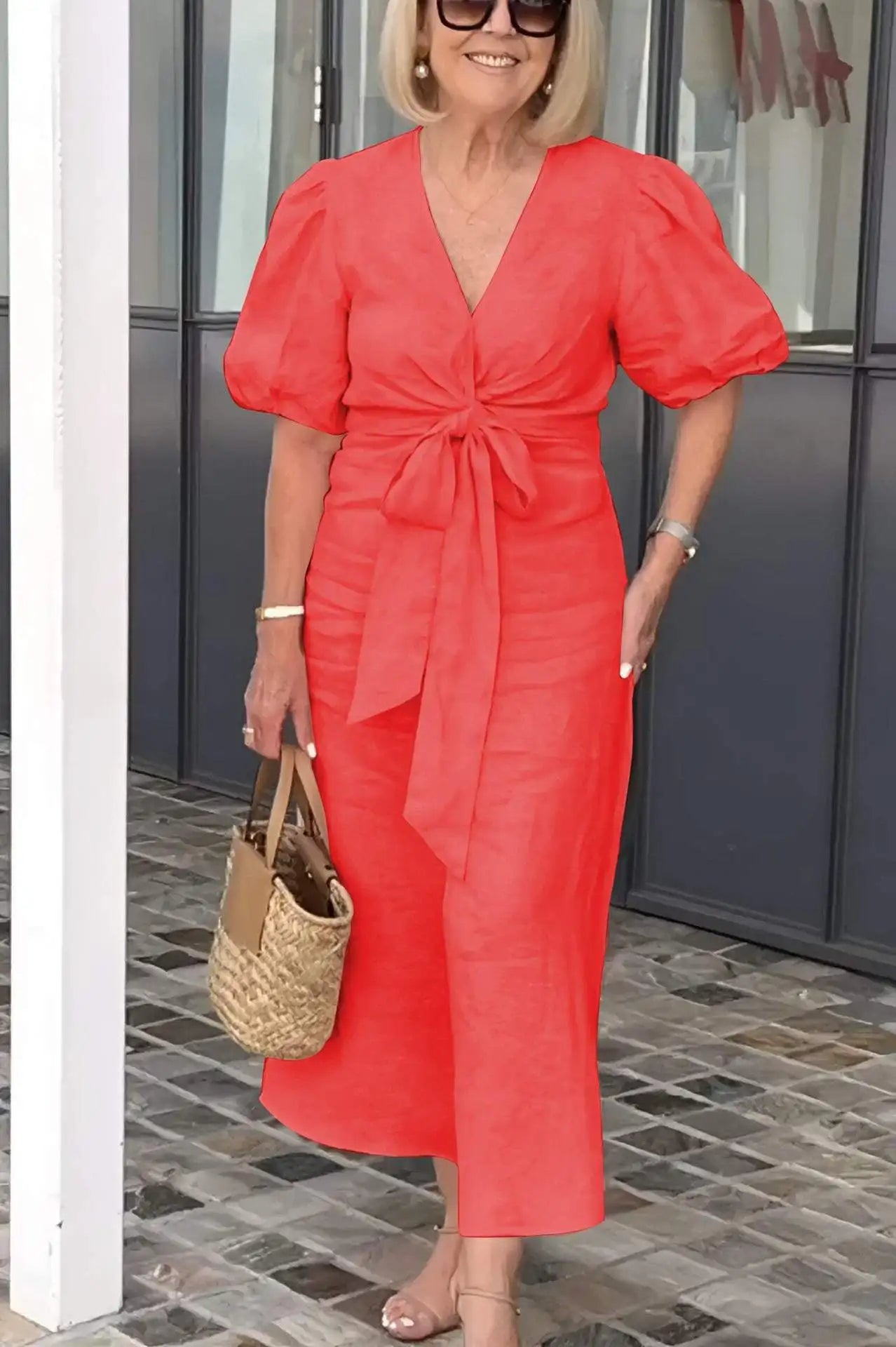 SERENA™ - LIGHTWEIGHT V-NECK DRESS