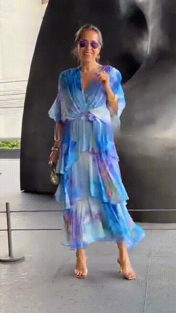 Nysa – Spring Floral Ruffled Chiffon Dress