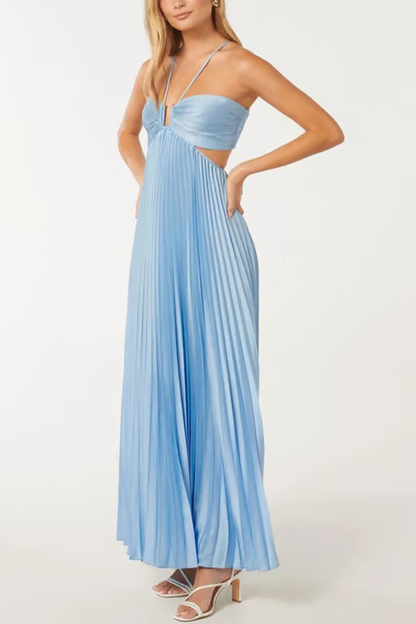 Tansy | Sun-Glitter Summer Halter Maxi Dress