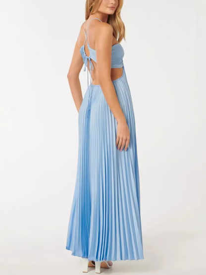 Tansy | Sun-Glitter Summer Halter Maxi Dress