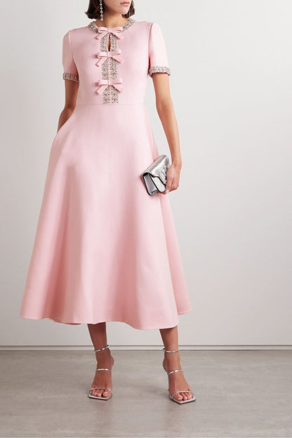 Sybil | Luxurious Dress with Bow and Rhinestones